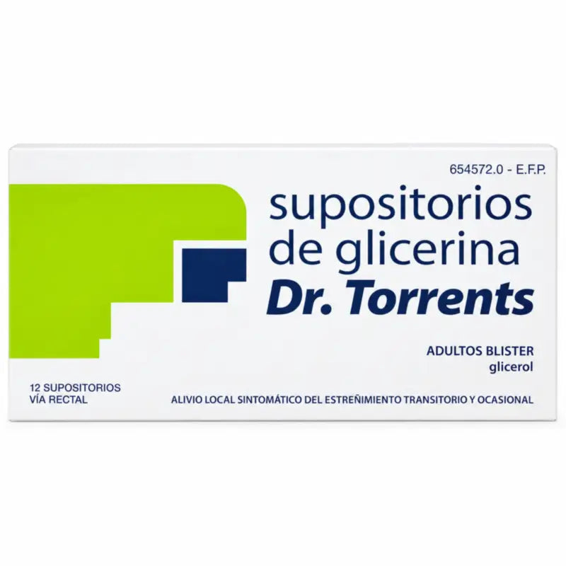Dr. Torrentsin glyseriinipohjaiset peräpuikot aikuisille, 12 kpl, läpipainopakkaus