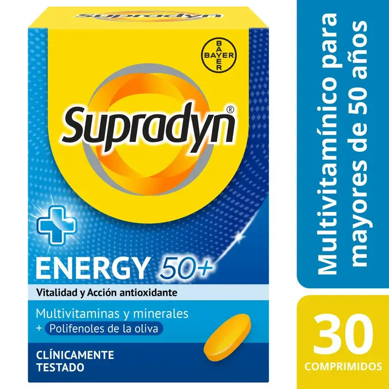 Supradyn Energy 50+ – vitamiineja, kivennäisaineita ja energiaa, 30 tablettia