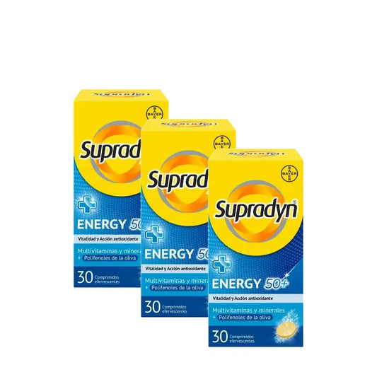 Supradyn Energy 50+ Vitamiinit ja energia, 3 x 30 poreilevaa tablettia sisältävä pakkaus