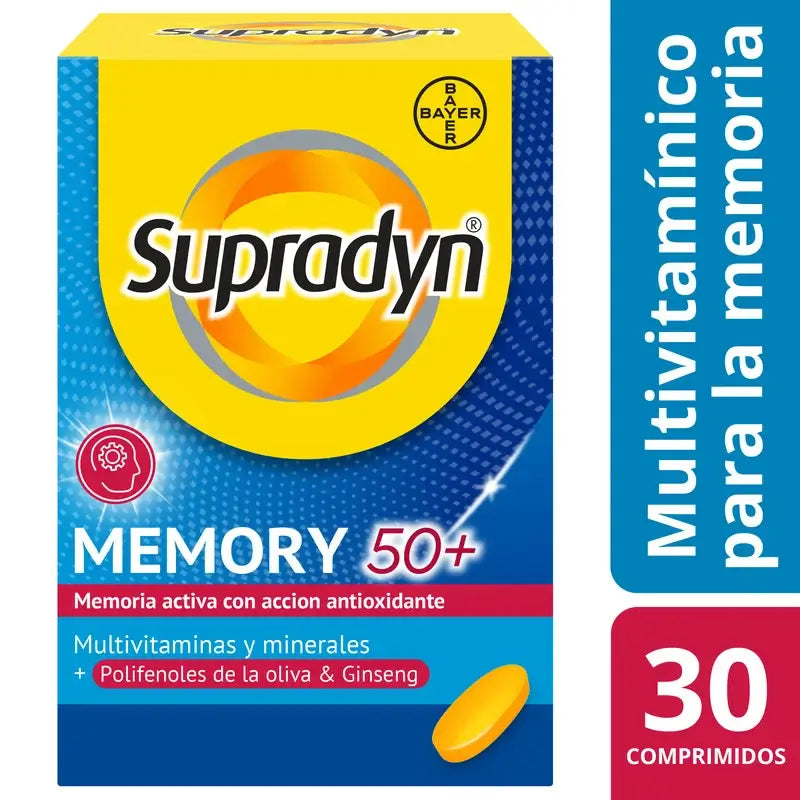 Supradyn Memory 50+ – vitamiineja, kivennäisaineita ja energiaa ginsengillä, 30 tablettia