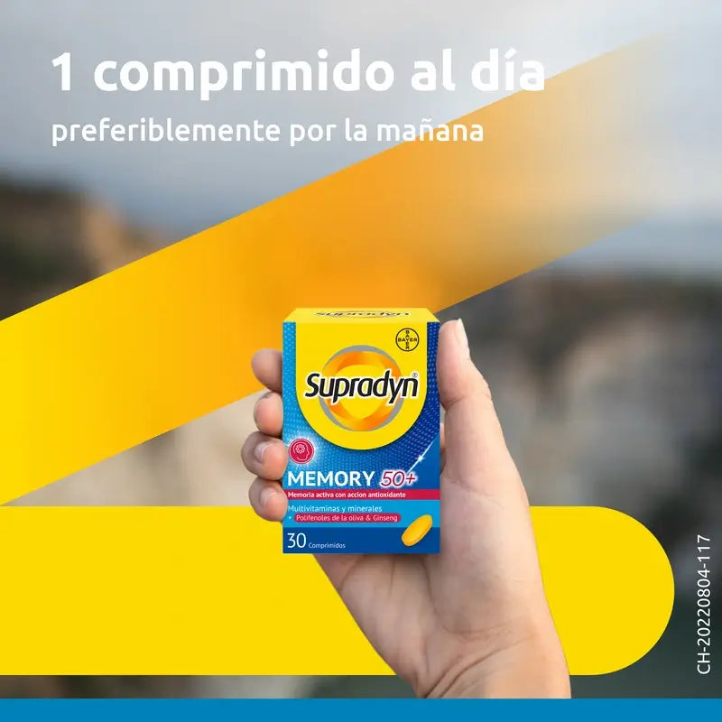 Supradyn Memory 50+ – vitamiineja, kivennäisaineita ja energiaa ginsengillä, 30 tablettia