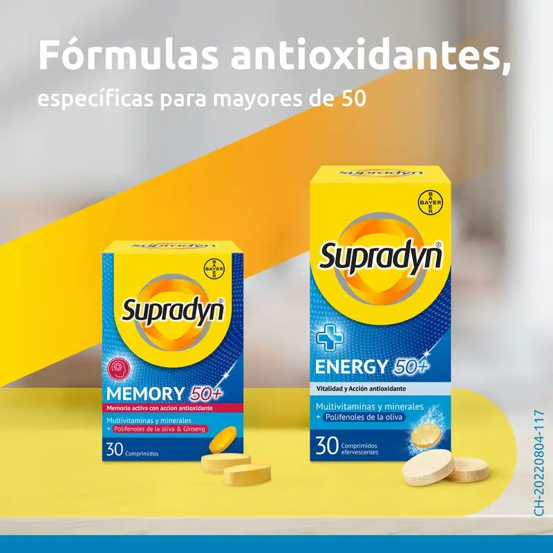 Supradyn Memory 50+ – vitamiineja, kivennäisaineita ja energiaa ginsengillä, 30 tablettia