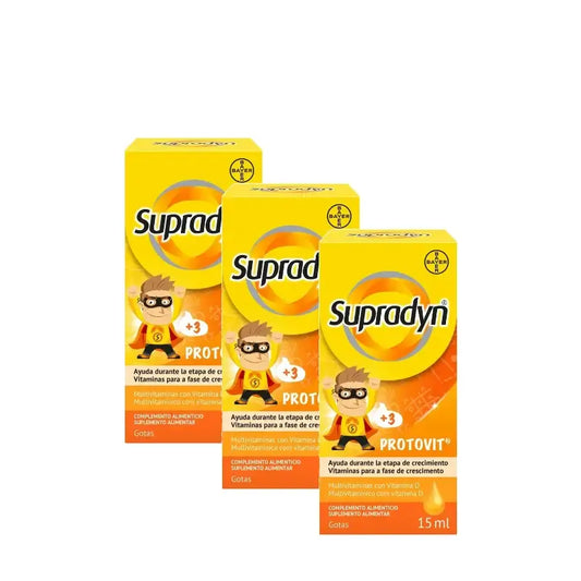 Supradyn Protovit -vitamiinit ja kivennäisaineet lapsille, 3 x 15 ml:n pakkaus