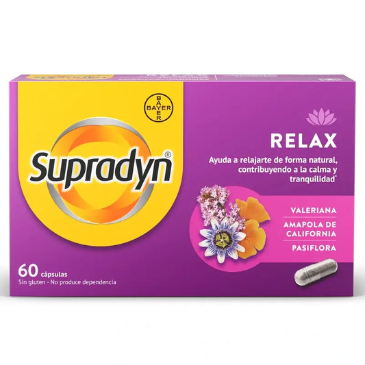 Supradyn Relax, rauhaa ja rentoutta pasifloran ja valerianan avulla, 60 kapselia