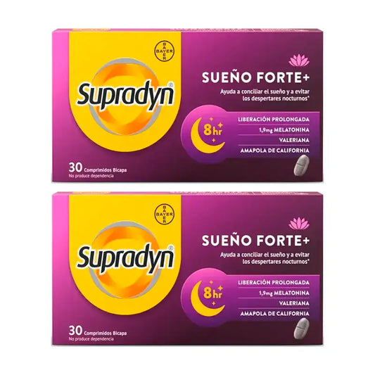 Supradyn Sueño Forte+ vähentää yöllisiä heräämisiä, pakkaus 2 x 30 tablettia