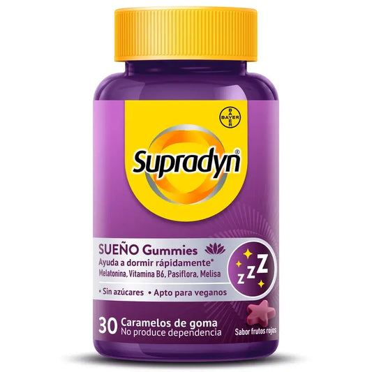 Supradyn Sueño y Serenidad -kumikarkit, melatoniinia ja B6-vitamiinia, 30 kappaletta