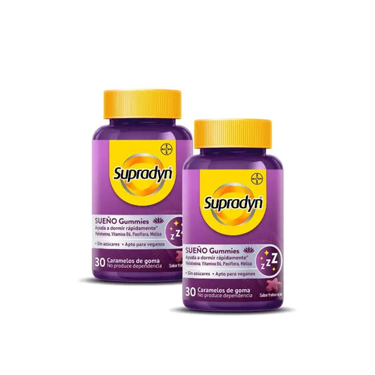 Supradyn Sueño y Serenidad -karkit, melatoniinia ja B6-vitamiinia, 2 x 30 karkkia sisältävä pakkaus