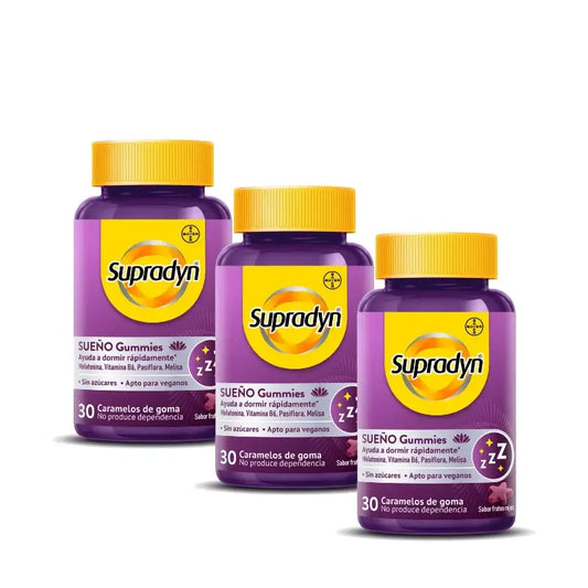Supradyn Sleep & Serenity -kumikarkit, melatoniini ja B6-vitamiini, 3 x 30 kpl:n pakkaus