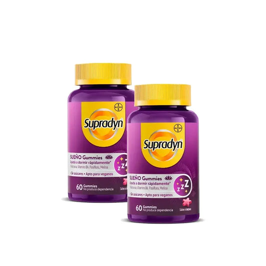 Supradyn Sleep & Serenity -kumikarkit, melatoniinia ja B6-vitamiinia, pakkaus 2 x 60 kumikarkkia