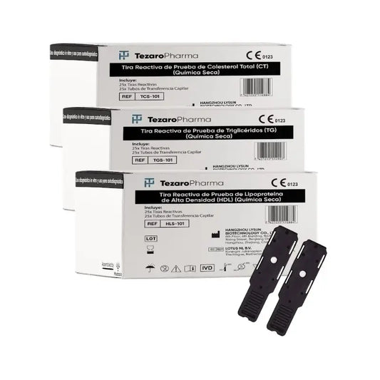 Surgicalmed Hdl Cholesterol Test Strips & Tubes, 25 Strips + 25 Tubes