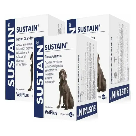 Sustain - koirille, suuret rodut, 3 x 30 pussia sisältävä pakkaus