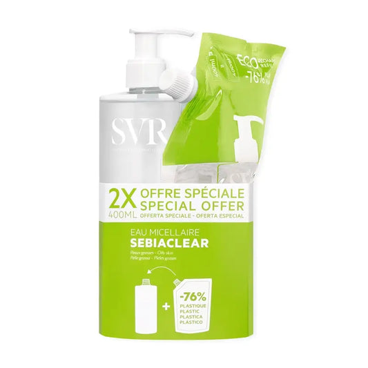 Svr Sebiaclear Micellaarivesi 400 ml + Eco-täyttöpakkaus 400 ml