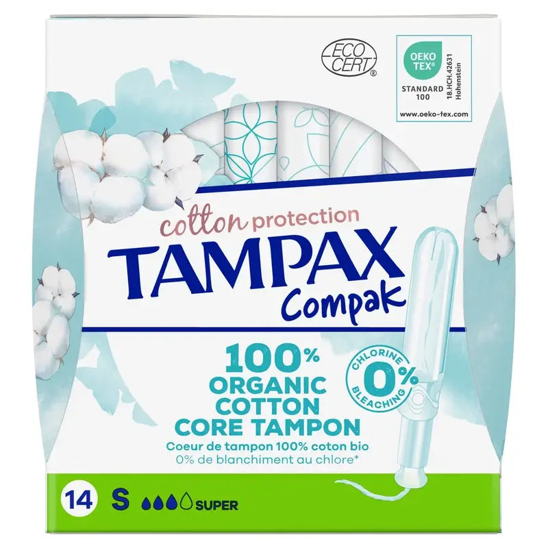 TAMPAX Cotton Protection Super -tamponit, sovittimella, 16 kpl