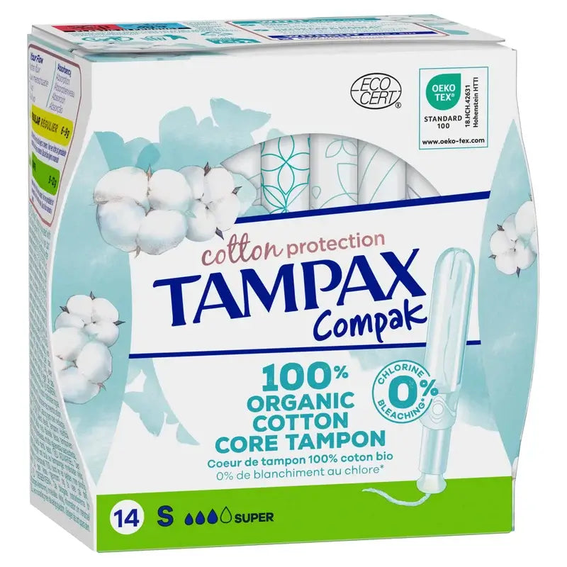 TAMPAX Cotton Protection Super -tamponit, sovittimella, 16 kpl