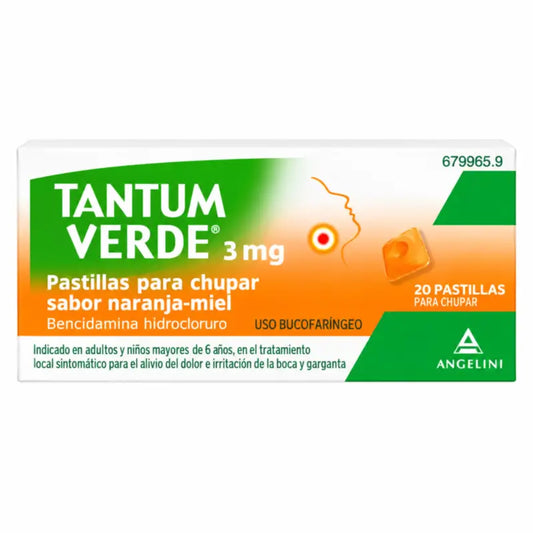Tantum Verde, appelsiini-hunaja-maku, 20 imeskelytablettia