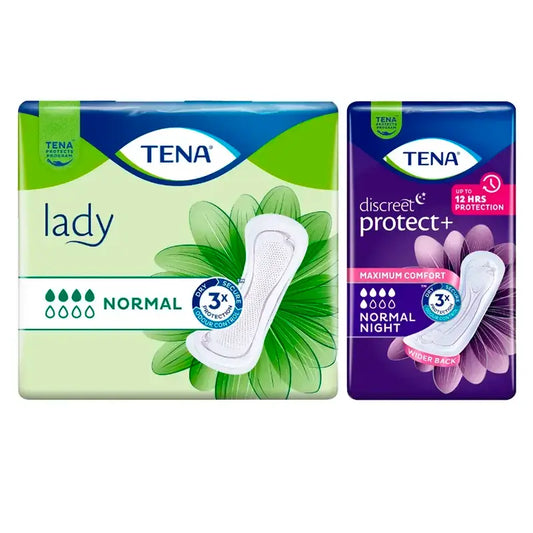 TENA Lady Normal 1 x 24 kpl + TENA Discreet Normal Night 1 x 10 kpl – 1 VIIKKO