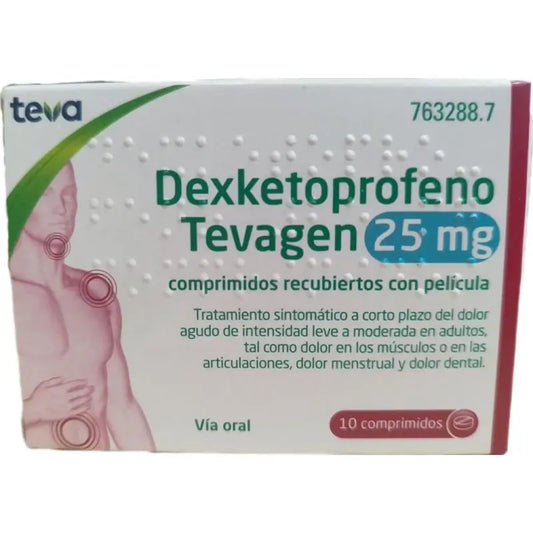 Tevagen Dexketoprofen 25 mg, 10 coated tablets