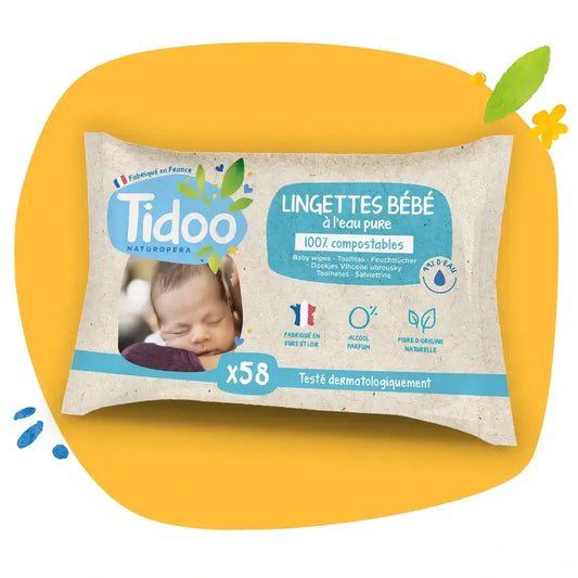 Tidoo hajusteettomat kosteuspyyhkeet, 58 kpl