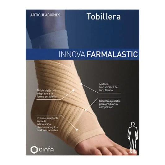 Farmalastic Ankle Support, Size XL Beige