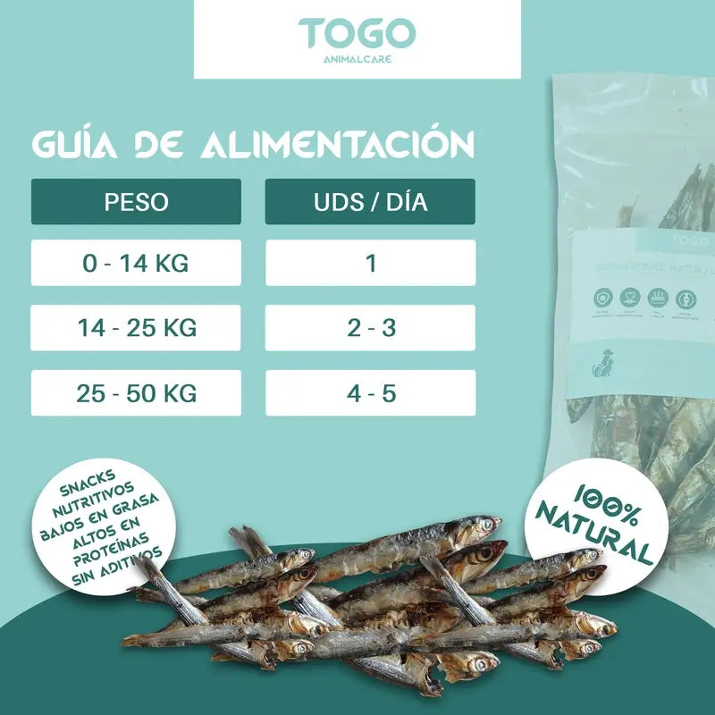 Togo Snack Natural Kuivatut sardellit, 1 kpl