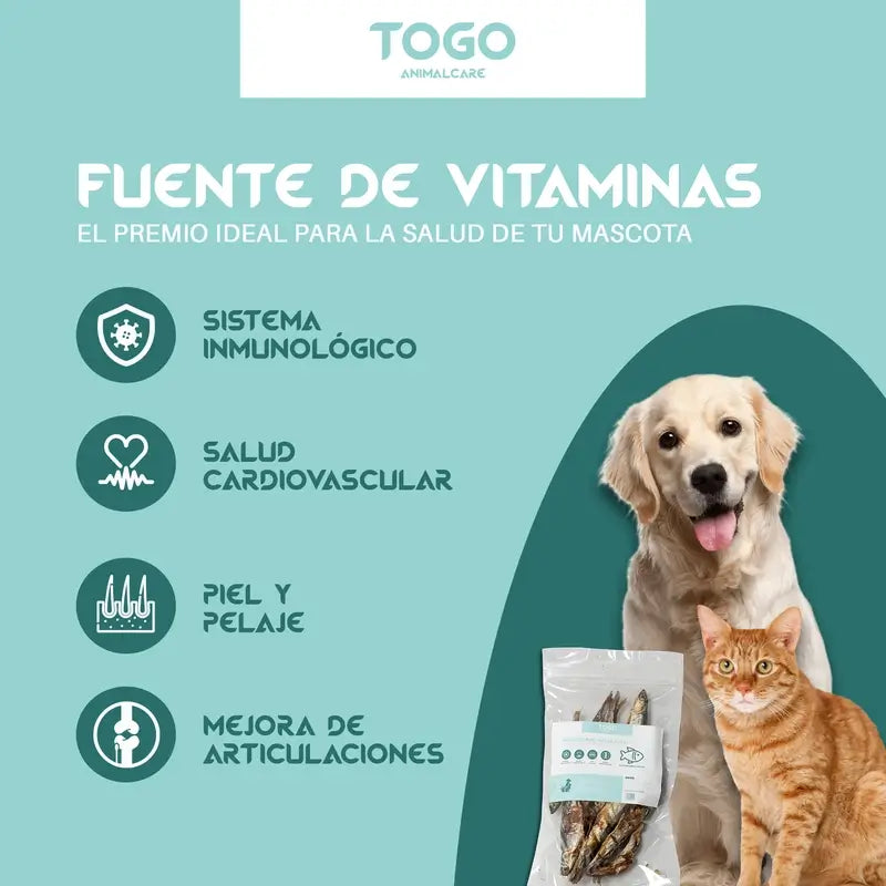 Togo Snack Natural Kuivatut anjovis, 2 kpl:n pakkaus