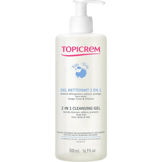Topicrem Baby 2-in-1-puhdistusgeeli, 500 ml