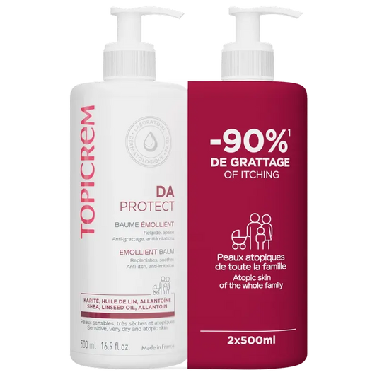 Topicrem Da Protect -kaksospakkaus, pehmentävä voide 500 ml, 2. kpl, 50 % 