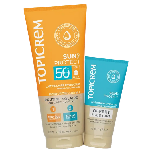 Topicrem Pack Sun Protect vartalovoide SPF 50+ 200 ml + ilmainen Aftersun 50 ml 