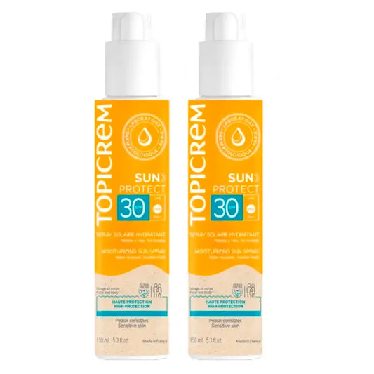 Topicrem Sun Protect -aurinkosuojasuihke SPF 30, 2 x 150 ml:n pakkaus