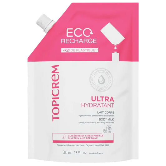 Topicrem Uh - täyttöpakkaus, erittäin kosteuttava vartalovoide, 500 ml