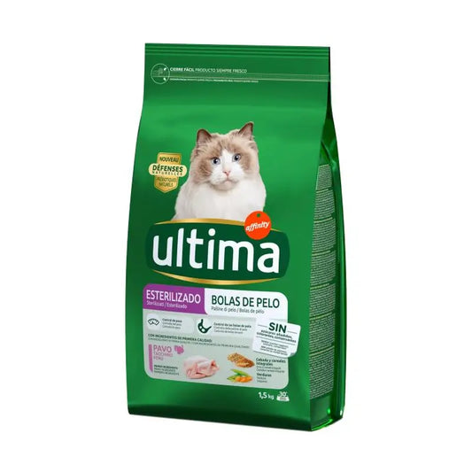 Ultima Cat -kastroituille kissoille tarkoitettu ruoka, karvapallot, 1,5 kg