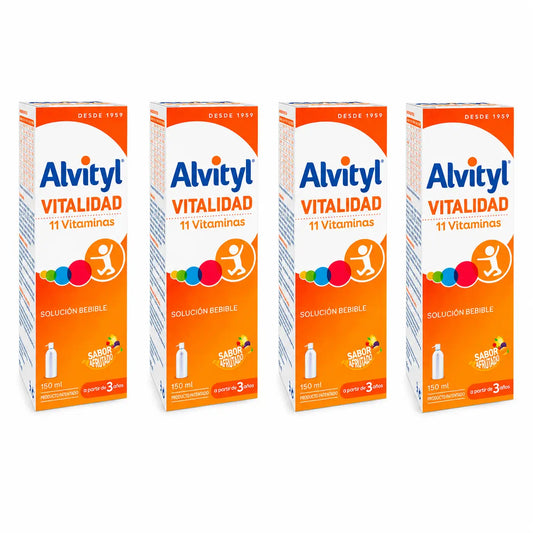 Urgo Alvityl Vitalidad 11 vitamiinia 150 ml, 4 kpl:n pakkaus