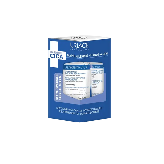Uriage Bariéderm-Cica -käsivoide, 50 ml + huulivoide, 15 ml 