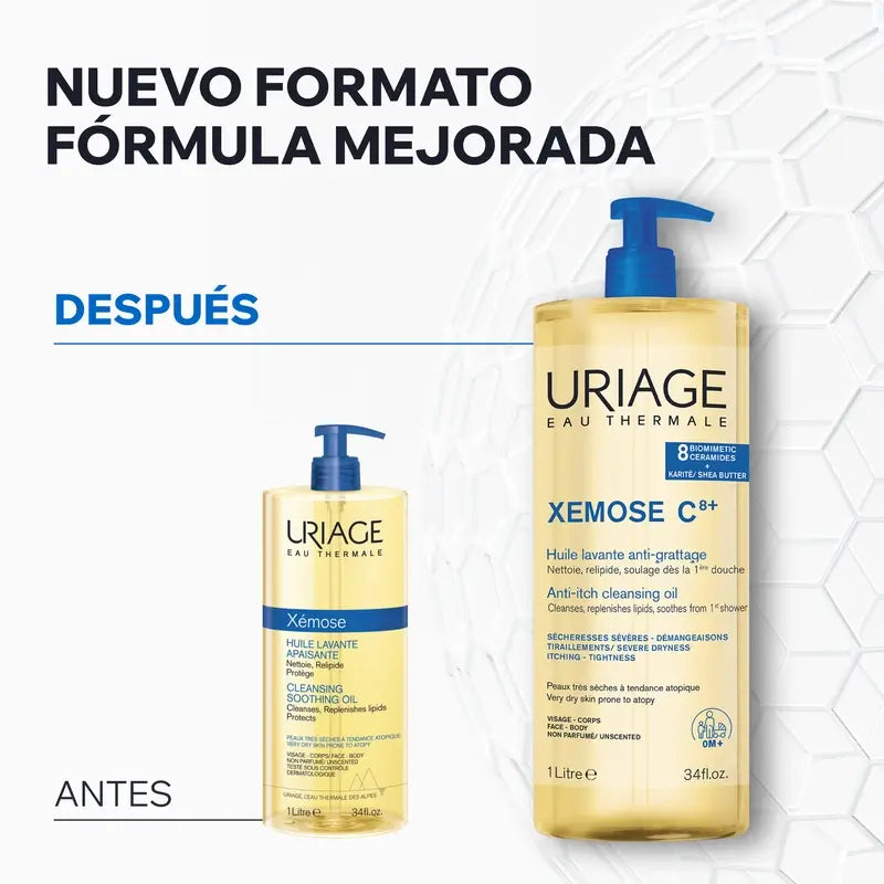 Uriage Xemose C8+ kutinaa lievittävä puhdistusöljy 500 ml