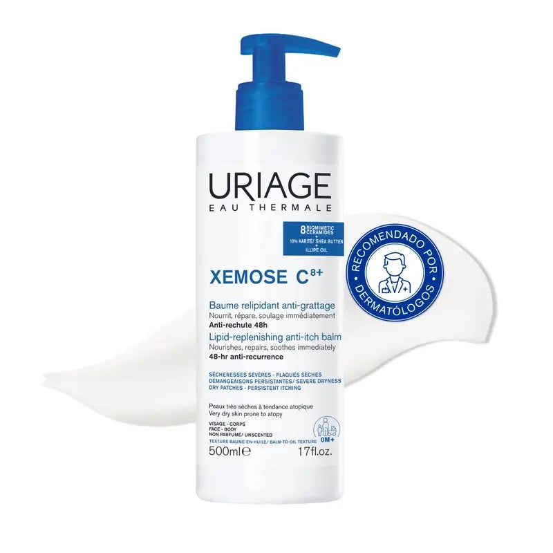 Uriage Xemose C8+ Lipidejä palauttava, kutinaa lievittävä voide 500 ml