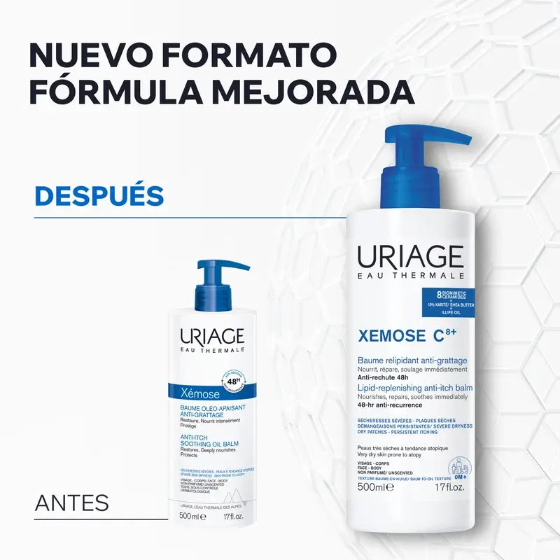 Uriage Xemose C8+ Lipidejä palauttava, kutinaa lievittävä voide 500 ml