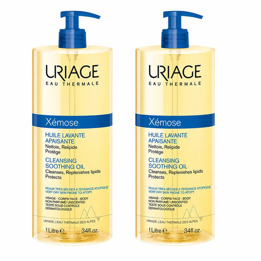 Uriage Xemose C8+ kutinaa lievittävä puhdistusöljy 1000 ml, 2 kpl:n pakkaus