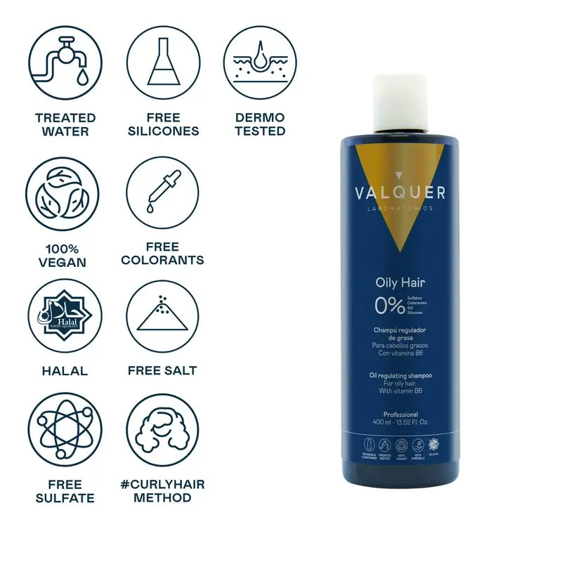 Valquer Hair Care rasvaisuutta säätelevä shampoo, 400 ml