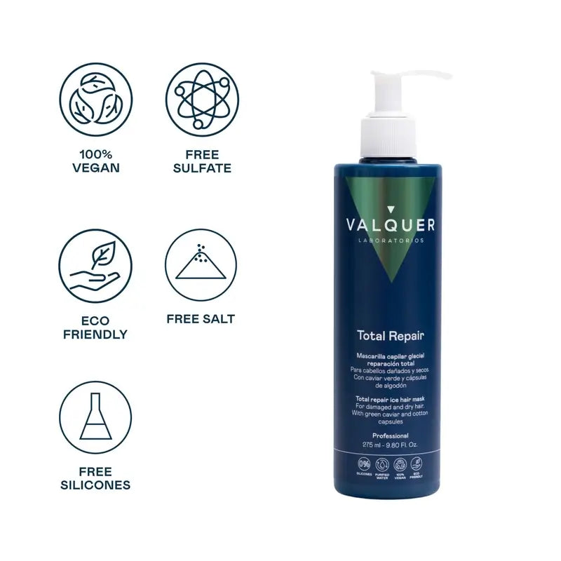 Valquer Hair Care Glacial -hiustenhoitoaine, täydellinen korjaus, 275 ml