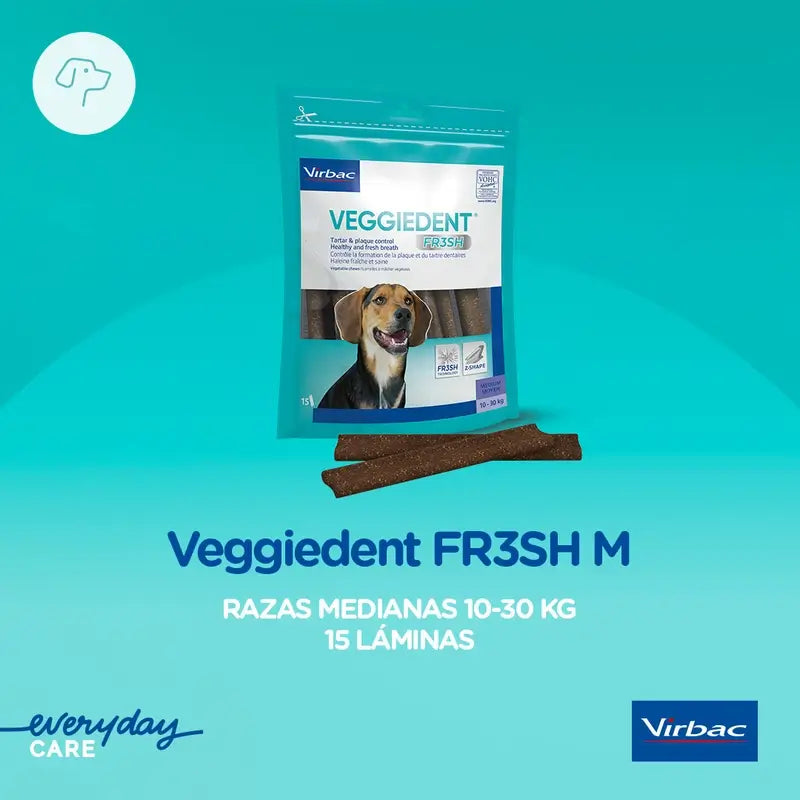 Virbac Veggiedent Fr3sh M, hampaidenhoitokeksit keskikokoisille koirille