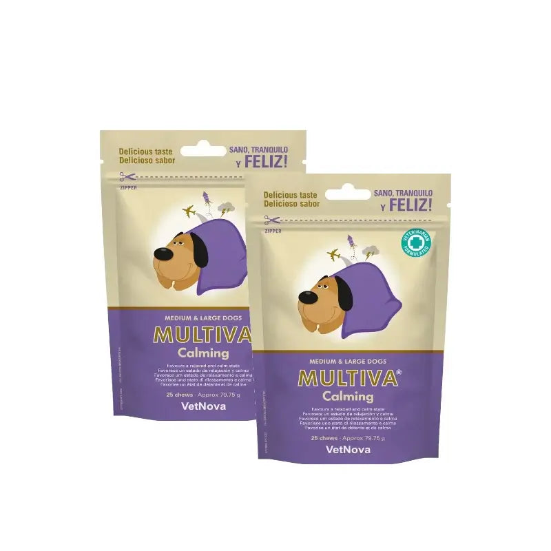 Vetnova Multiva Calming keskikokoisille ja suurille koirille, 25 purutablettia, 2-pakkaus