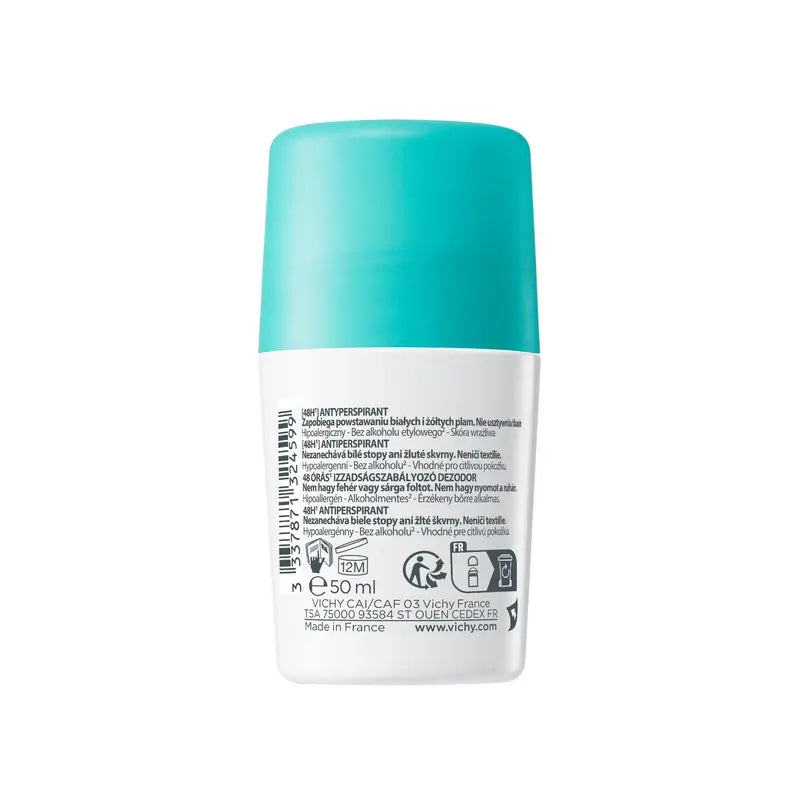 Vichy 48H-hikoilunestodeodorantti, joka ei jätä jälkiä, roll-on, 50 ml