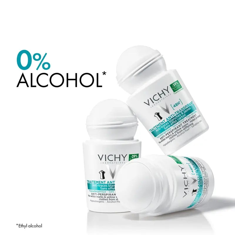 Vichy 48H-hikoilunestodeodorantti, joka ei jätä jälkiä, roll-on, 50 ml
