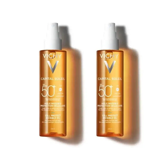 Vichy Capital Soleil Invisible Cell Protect SPF 50+ aurinkovoide, 2 x 200 ml 