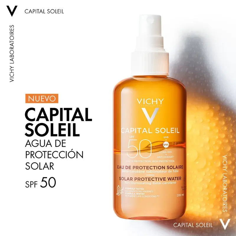 Vichy Capital Soleil Aurinkosuojavesi SPF 50, kirkastava, 200 ml