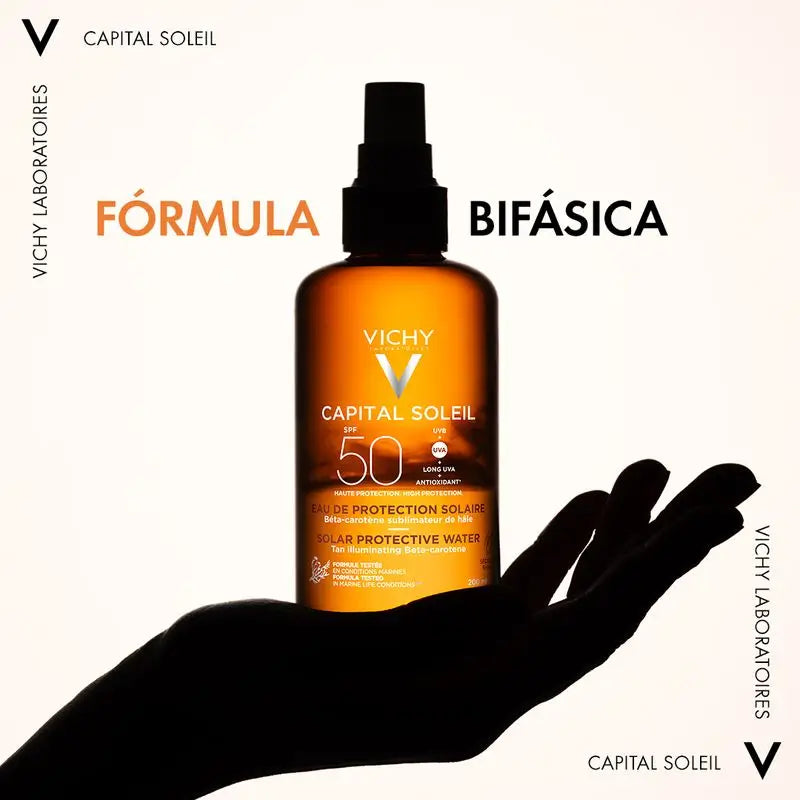 Vichy Capital Soleil Aurinkosuojavesi SPF 50, kirkastava, 200 ml