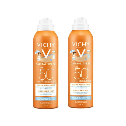 Vichy Capital Soleil Anti-Hiekka-aurinkosuihke lapsille SPF 50+, 2 x 200 ml 