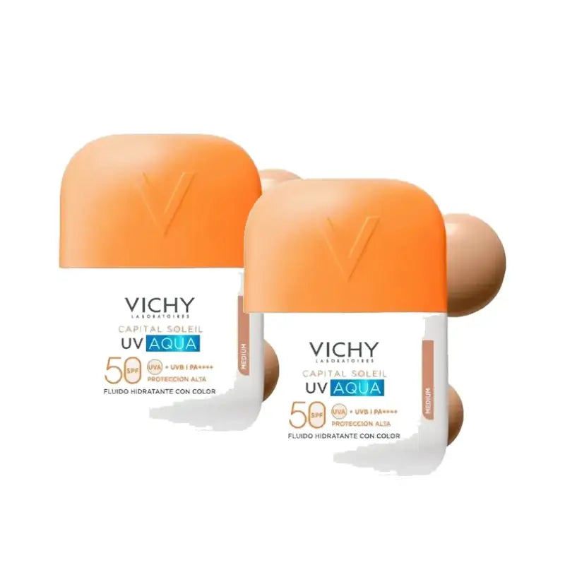 Vichy Capital Soleil UV Aqua Fluido, keskivaalea sävy, SPF 50, 50 ml, 2 kpl:n pakkaus