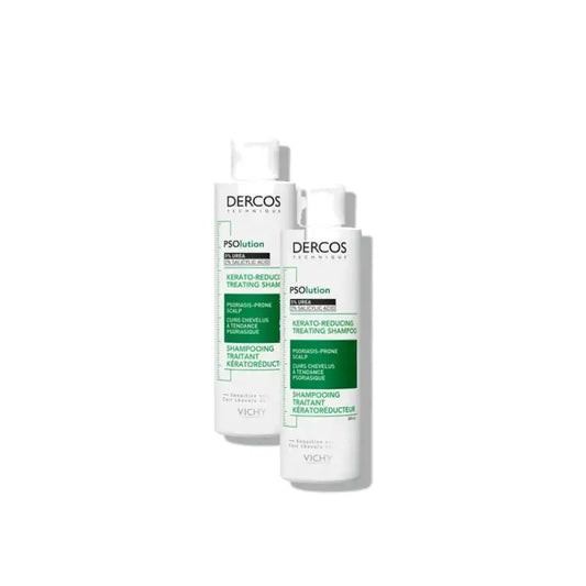 Vichy Dercos Psolution -shampoo hilseen ja kutinan torjumiseen, 2 kpl:n pakkaus