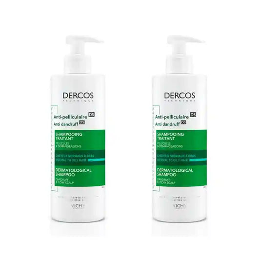Vichy Dercos Technique rasvaisen päänahan hilseä poistava shampoo, 2 x 390 ml 